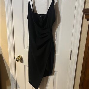 Windsor Black Asymmetrical slip Dress